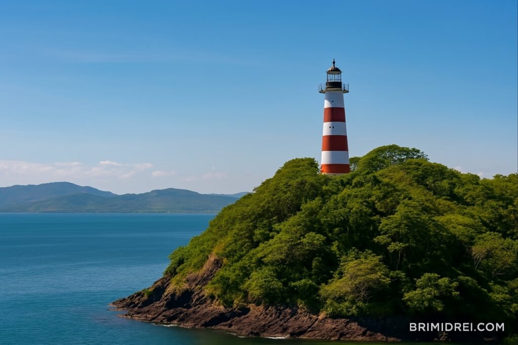 Amapala Lighthouse perched on Isla del Tigre, offering stunning views of the island and Pacific Ocean.