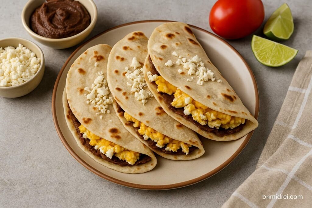 Baleada hondureña con ingredientes especiales como aguacate y huevo