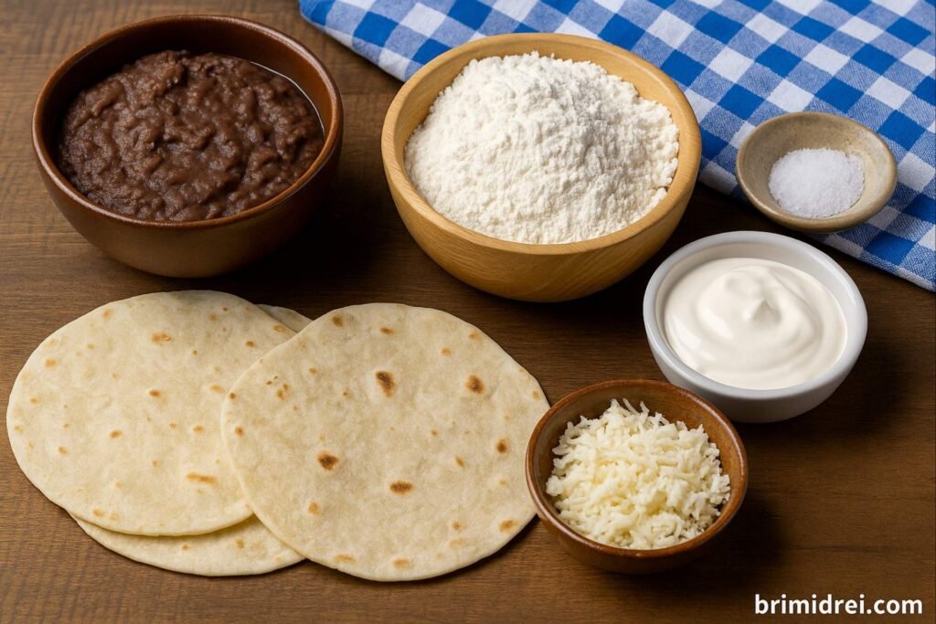Ingredientes para preparar baleadas hondureñas