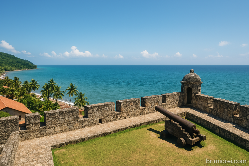 "Fortaleza de Santa Bárbara overlooking the bay of Trujillo, a historical site in Honduras"